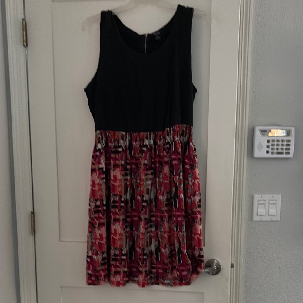 Style & Co. Black and Red Fit and Flare Mini Dress